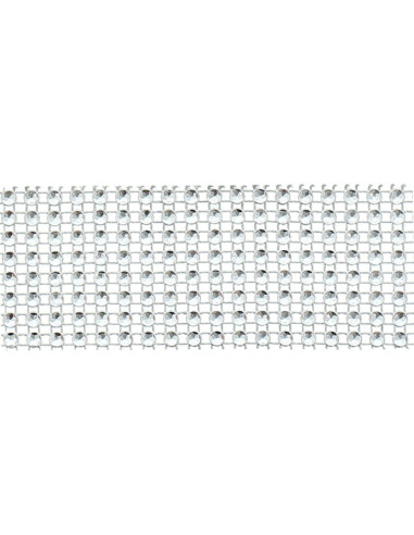 Galon strass 40 mm argent