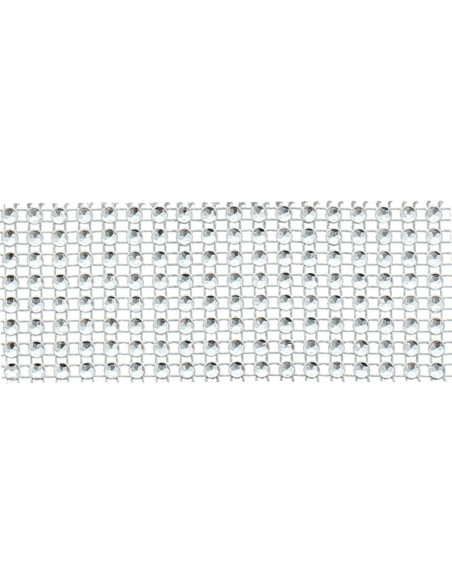Galon strass 40 mm argent