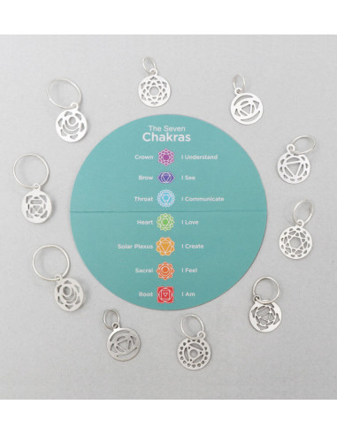 Set de marqueurs de mailles argent plaqué Chakra Mindful KnitPro
