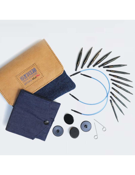 Trousse aiguilles à tricoter circulaires mini KnitPro Indigo