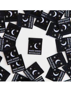 Lot de 8 étiquettes tissées - Made Under Moonlight