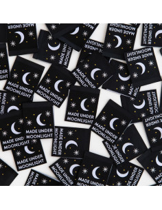Lot de 8 étiquettes tissées - Made Under Moonlight 2