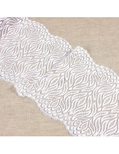 Dentelle élastique flamme - Blanc