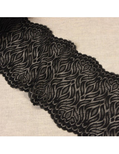 Dentelle élastique flamme - Noir