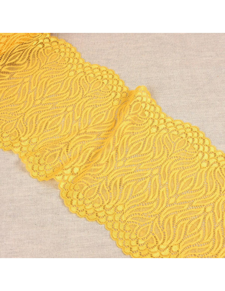 Dentelle élastique flamme - Jaune