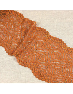 Dentelle élastique flamme - Noisette