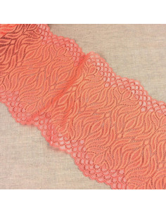 Dentelle élastique flamme - Corail foncé
