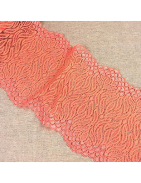 Dentelle élastique flamme - Corail foncé