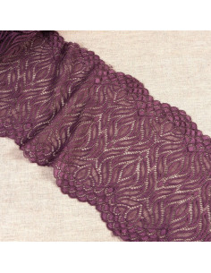 Dentelle élastique flamme - Prune