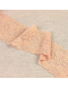 Dentelle élastique fleurs délicates - Beige