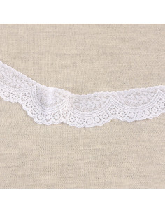 Dentelle élastique feston - Blanc