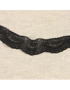Dentelle élastique feston - Noir