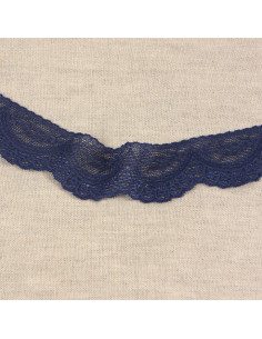 Dentelle élastique feston - Bleu marine