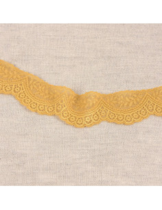 Dentelle élastique feston - Jaune moutarde
