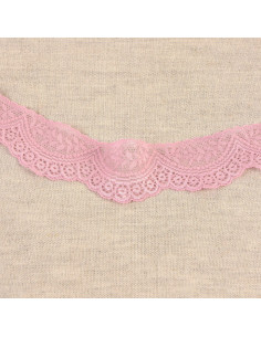 Dentelle élastique feston - Rose