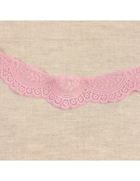 Dentelle élastique feston - Rose