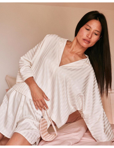 Tissu coton viscose Stripes Off-White - Atelier Brunette