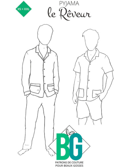 Patron de pyjama pour homme Le Rêveur - Les BG