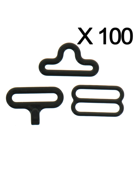 Set de 100 attaches noeud papillon - Noir