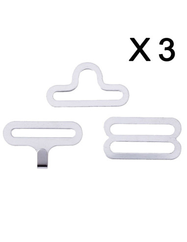 Set de 3 attaches noeud papillon - Argent