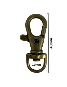 Mousqueton métal - Bronze 40 x 10 mm 2