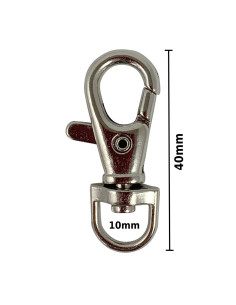 Mousqueton métal - Argent 40 x 10 mm 2