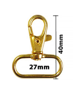 Mousqueton métal - Doré 40 x 27 mm