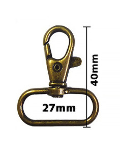 Mousqueton métal - Bronze 40 x 27 mm