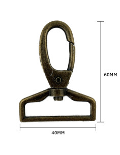 Mousqueton métal - Bronze 60 x 40 mm 2