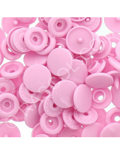 Sachet de 25 pressions résine KAM ronds - Rose