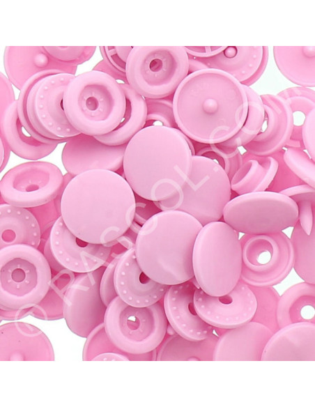 Sachet de 25 pressions résine KAM ronds - Rose