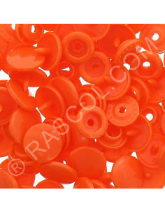 Sachet de 25 pressions résine KAM ronds - Orange vif