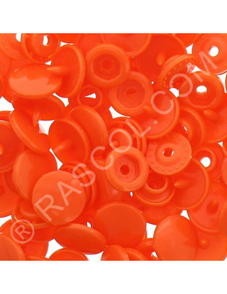 Sachet de 25 pressions résine KAM ronds - Orange vif