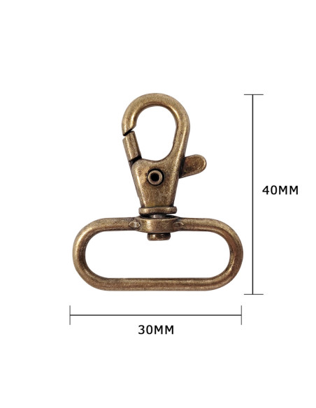 Mousqueton métal - Bronze 40 x 30 mm