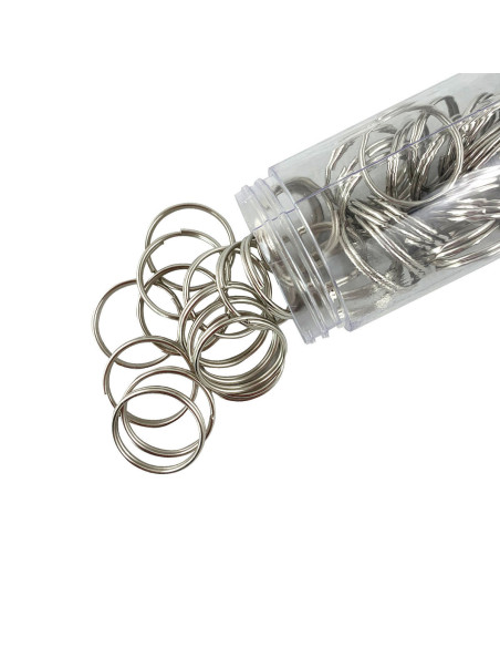 Anneaux brisés porte-clés 20 mm argent