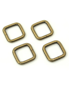 Set de 4 anneaux carrés - Bronze 12,7 mm