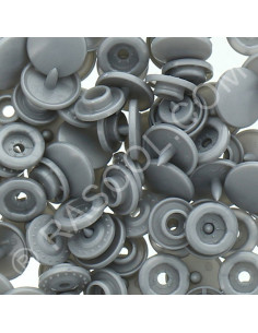Sachet de 25 pressions résine KAM ronds - Gris clair