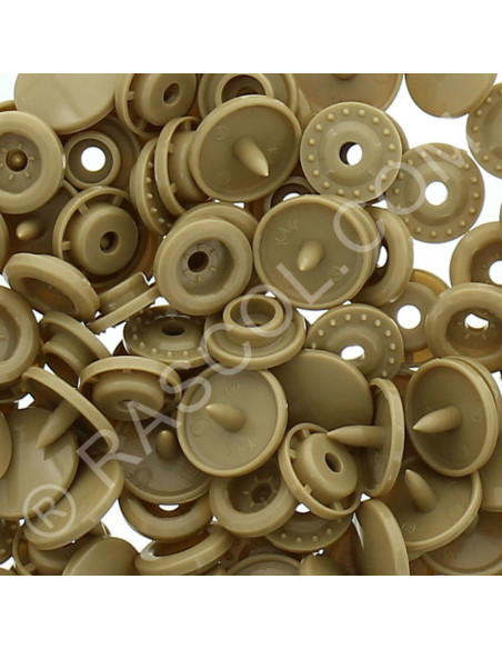 Sachet de 25 pressions résine KAM ronds - Ocre