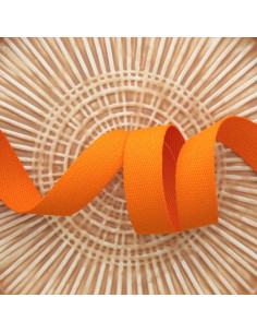 Sangle polyester aspect coton - Orange