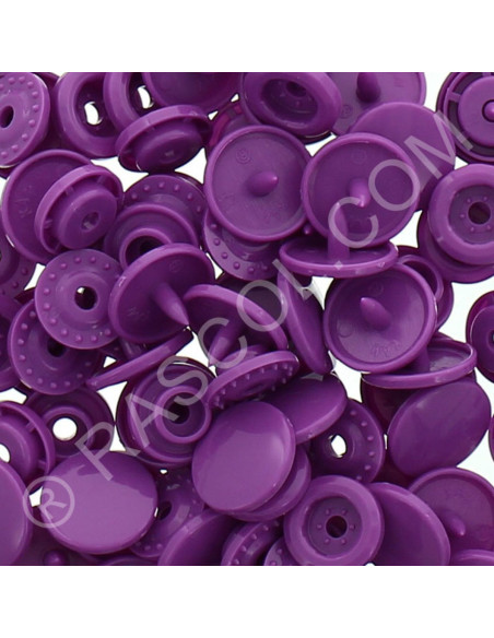 Sachet de 25 pressions résine KAM ronds - Magenta foncé