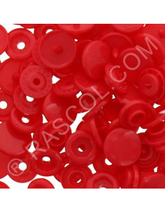 Sachet de 25 pressions résine KAM ronds - Rouge
