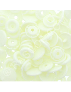 Sachet de 25 pressions résine KAM ronds - Blanc cassé