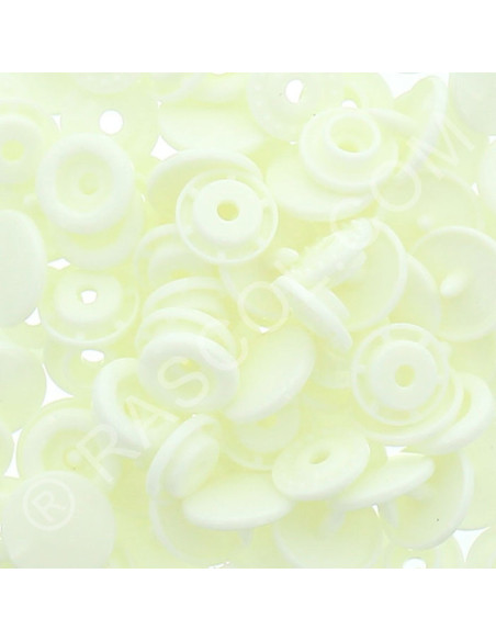 Sachet de 25 pressions résine KAM ronds - Blanc cassé