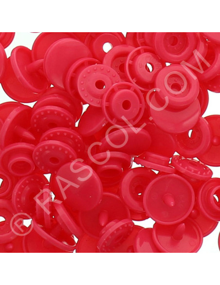 Sachet de 25 pressions résine KAM ronds - Rouge magenta