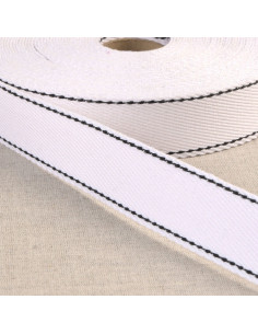 Sangle coton point sellier - Blanc