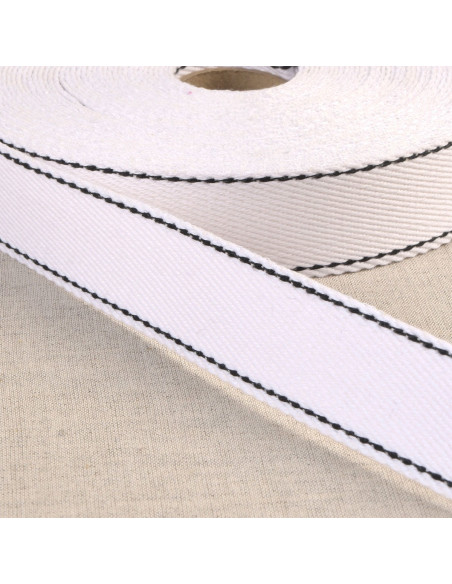 Sangle coton point sellier - Blanc