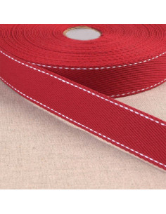 Sangle coton point sellier - Rouge