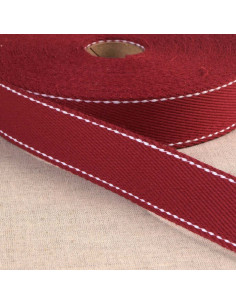 Sangle coton point sellier - Bordeaux