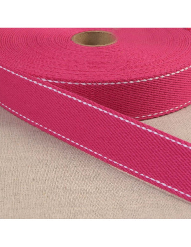 Sangle coton point sellier - Fuchsia