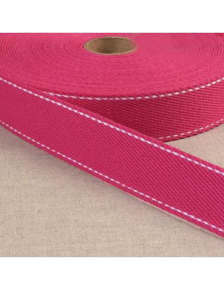 Sangle coton point sellier - Fuchsia